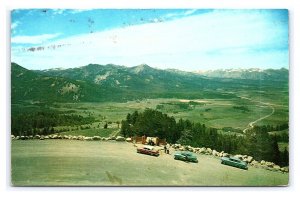 Galena Summit Sawtooth Mountains Idaho Scenic View Postcard Old Cars