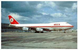 Middle East Airlines Boeing 747 284B at Amsterdam Netherlands Airplane Postcard