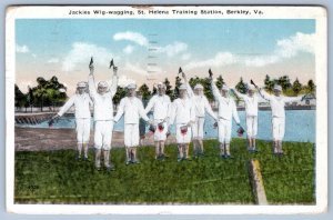 JACKIES WIG-WAGGING ST HELENA TRAINING STATION BERKLEY VIRGINIA 1920's (1957 PM)