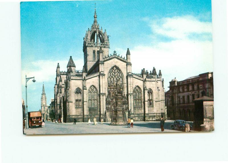 Postcard St Giles Cathredral Edinburgh Westfassade England  # 3828A