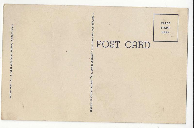 MI Detroit Penobscot Building Vtg 1932 Linen Postcard