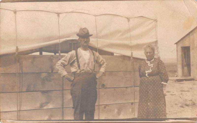 Republican City Nebraska Old Man and Woman Real Photo Antique Postcard J40276