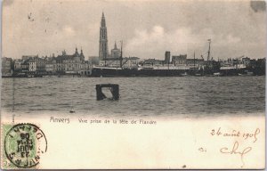 Belgium Anvers Vue Prise de la Tete de Flandre Antwerp Vintage Postcard 04.35 