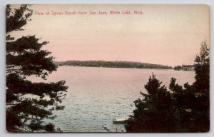 MI View Of Sylvan Beach From San Juan White Lake Michigan Postcard O26