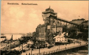 Katarina Elevator Katarinahissen Stockholm Sweden 1909 DB Postcard C2