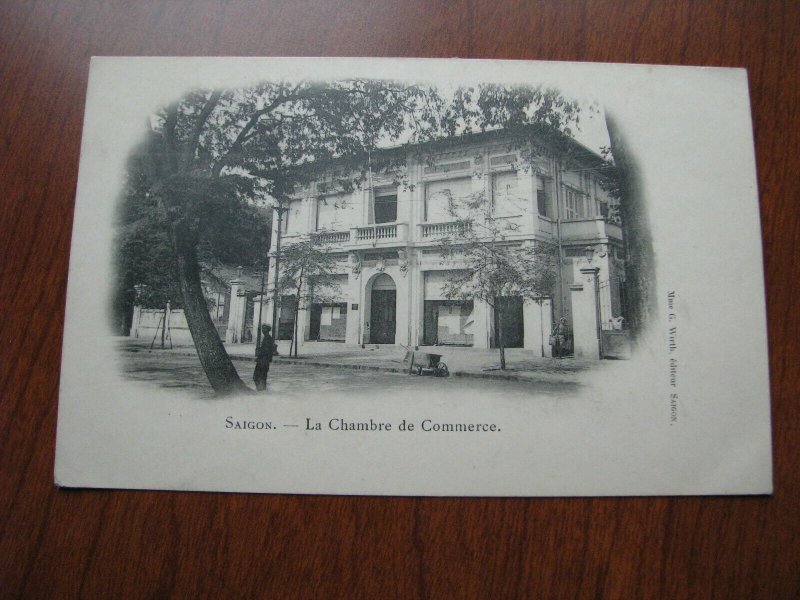 French Indo China Postcard Used 1903 Postmark Saigon Chamber of Commerce