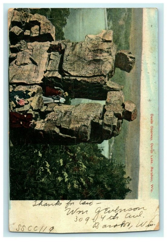 1907 Devil's Doorway, Devil's Lake, Baraboo, Wisconsin WI Postcard 