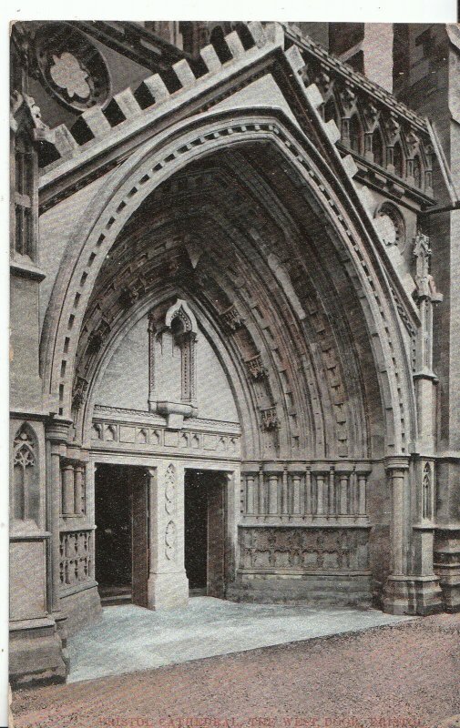Bristol Postcard - Bristol Cathedral - The West Door   A4397