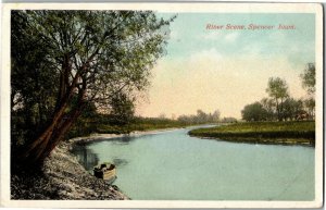 Scene on Little Sioux River, Spencer IA c1915 Vintage Postcard P39