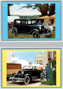 2 - 4x6 Postcards 1930 & 1931 FORD  Advertising TOURING AMERICA 1990 Repro