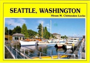 Seattle, WA Washington HIRAM M CHITTENDEN LOCKS Boats At Gates 1989 4X6 Postcard