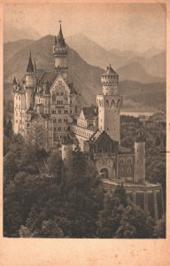 Vintage Postcard Castle Neuschwanstein Erected By King Ludwig II Feussen Germany