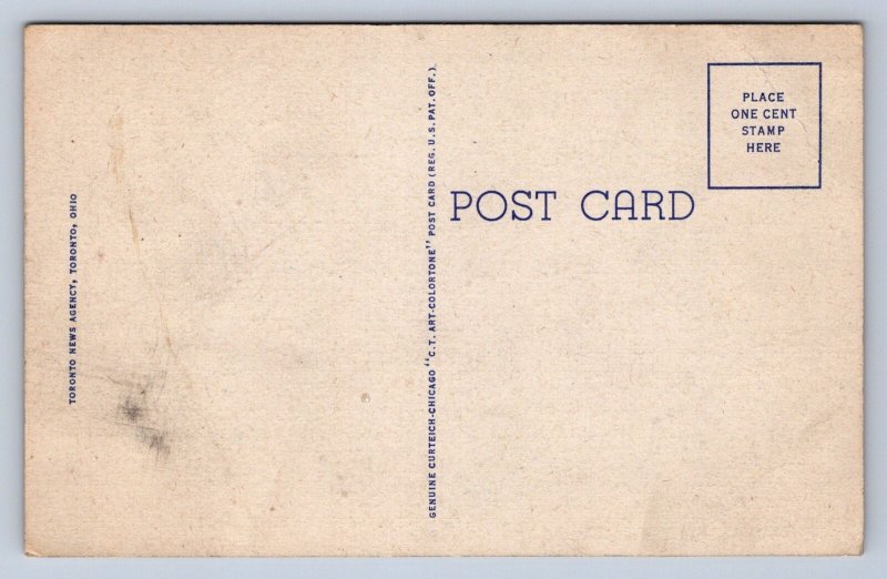 J87/ Toronto Ohio Postcard Linen Birdseye From Nob Homes Stores 1340