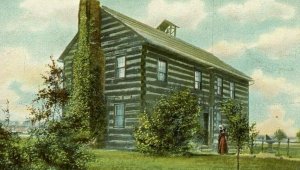 Postcard  Log Cabin aa1, oldest House in Dayton, OH. aa1.