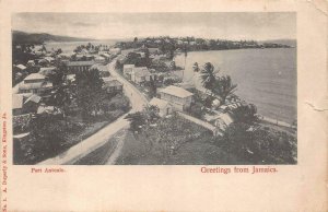 PORT ANTONIO GREETINGS FROM JAMAICA POSTCARD (c. 1905)