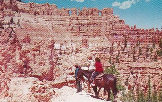 Horseback Riders At Wall Of Windows Bryce Canton National Park Utah