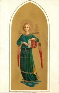 Vintage Italian Art Postcard Sampaolo Beautiful Angel with Drum, Meissner & Buch