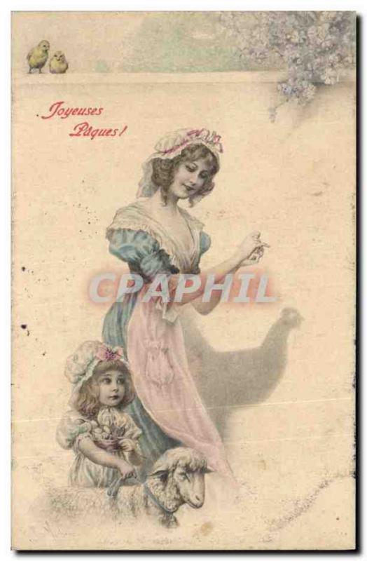 Old Postcard Fantaisie Kids Chinese Shadow Hen