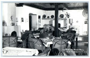 c1940 La Placita Dining Room Interior View Albuquerque NM RPPC Photo Postcard