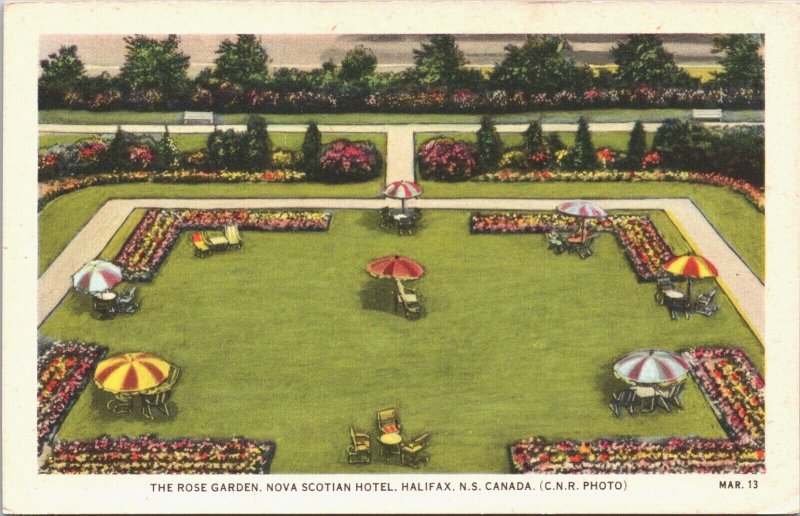 Canada The Rose Garden Nova Scotian Hotel Halifax Vintage Postcard 03.82