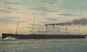 RMS Celtic White Star Lines Vintage Ship Postcard