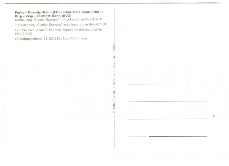 Schnellzug Swiss Express Glacier Railway Train,  Germany