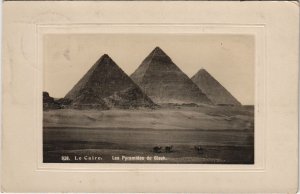 PC EGYPT, PYRAMIDES DE GIZEH, Vintage EMBOSSED REAL PHOTO Postcard (b43944)