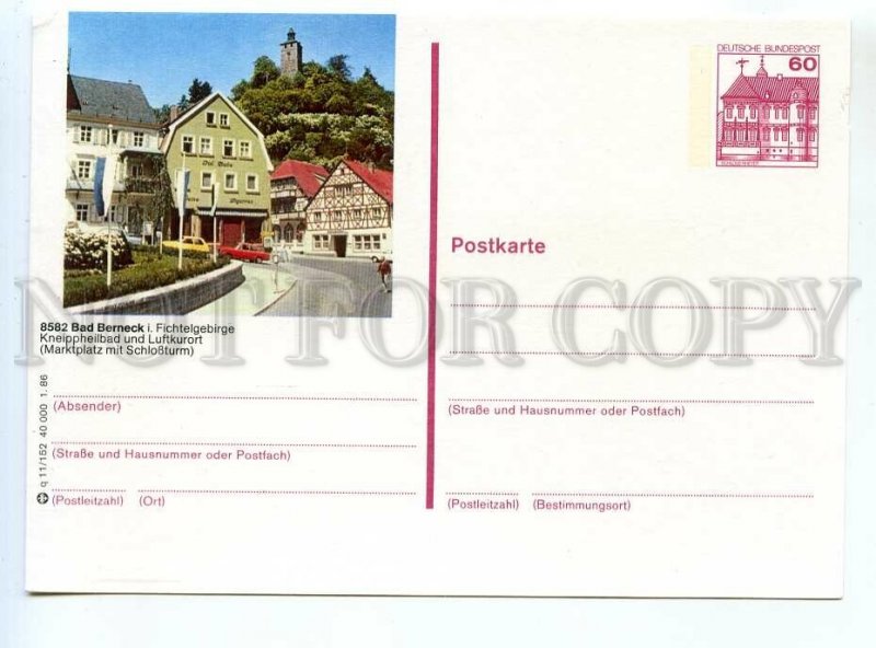 520163 1986 Germany Bad Berneck old postal postcard Postal Stationery