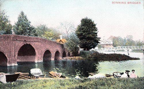 Sonning Bridges Berkshire Antique Beauty Spots Of England Advertising Postcard