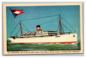 Vintage 1940's Postcard SS Antigua Great White Fleet United Fruit Company