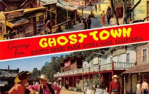 GHOST TOWN Buena Park, CA Cowboys KNOTT'S BERRY FARM c1950s Vintage Postcard