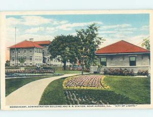 W-Border ADMIN BUILDING & TRAIN STATION Aurora - Near Chicago IL H5432@