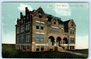 SIOUX CITY, IA Iowa ~ BOYS' & GIRLS' HOME c1910s Woodbury County  Postcard