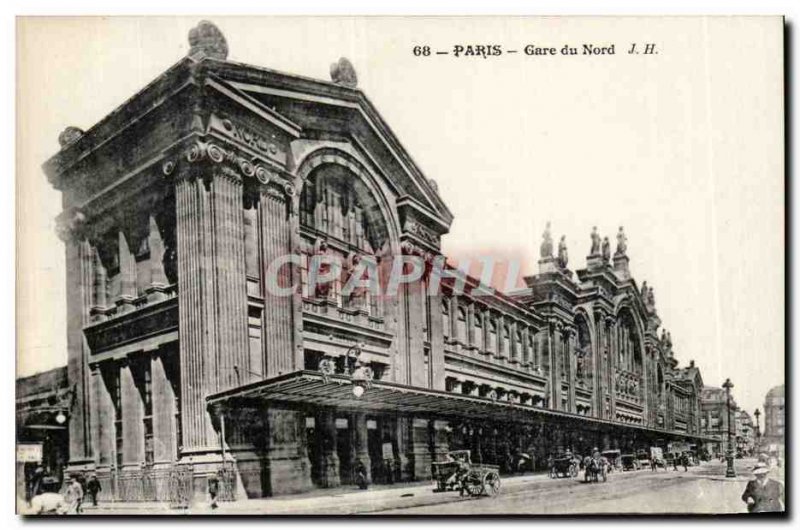 Old Postcard Paris Gare du Nord