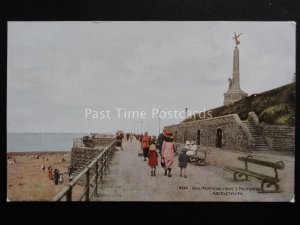 Wales ABERYSTWYTH War Memorial from Promenade c1944 by J. Salmon 4362