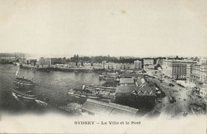 australia, NSW, SYDNEY, Town and Harbour (1900s) Postcard