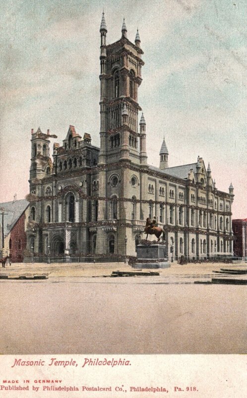 Masonic Temple Historical Museum Building Philadelphia Pennsylvania PA Postcard