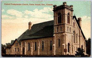 Postcard Owen Sound Ontario c1918 United Presbyterian Church Grey County