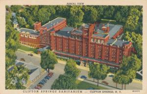 Clifton Springs NY, New York - Aerial View of the Sanitarium - Linen