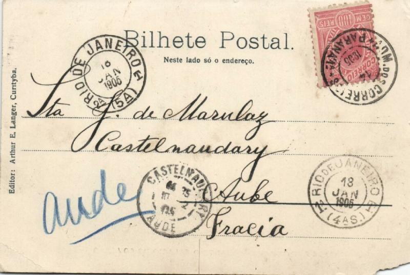 brazil, CURITYBA PARANA, Sociedades Palacio Governo (1905) Stamp
