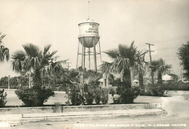 PLANTA DE AGUA Y LUZ N.LAREDO TAMPS MEXICO 1955 VINTAGE REAL PHOTO POSTCARD RPPC