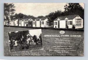 Postcard OH Worthington Ohio Greenhill Farm Cabins c1940s V21