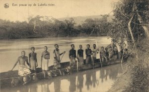 Africa Congo Belge Colony A Native Canoe on the Lubefu River Kasai 05.79 