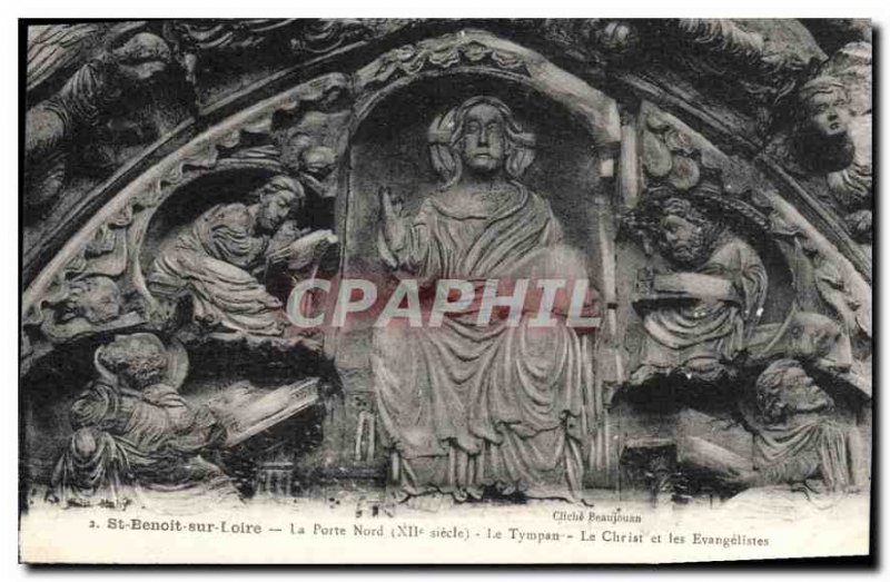 Postcard Old St Benoit sur Loire The North Gate The Eardrum Christ and the Ev...