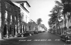 Palm Beach FL Street View Old Cars Real Photo Postcard