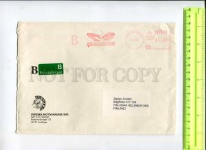 416752 SWEDEN to FINLAND 1998 Postage meter real posted COVER Cancer postmark