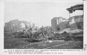 Murphysboro Illinois MO Shops Ruins Tornado Disaster Vintage Postcard AA1100896