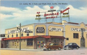 Juarez Mexico 1940s Postcard Lobby No 2 Cafe & Night Club