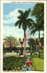 Fraternity Park And Capitol Havana Cuba Postcard