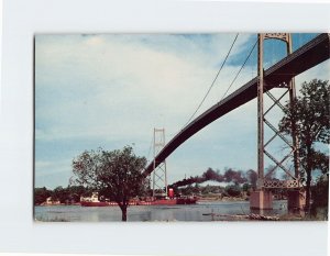 Postcard American Span Of The Thousand Islands International Bridge, New York